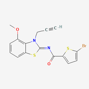 molecular formula C16H11BrN2O2S2 B2813068 5-bromo-N-[(2Z)-4-methoxy-3-(prop-2-yn-1-yl)-2,3-dihydro-1,3-benzothiazol-2-ylidene]thiophene-2-carboxamide CAS No. 1164467-96-2