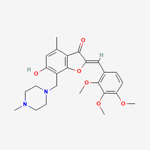 (Z)-6-hydroxy-4-methyl-7-((4-methylpiperazin-1-yl)methyl)-2-(2,3,4-trimethoxybenzylidene)benzofuran-3(2H)-one