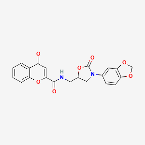 N-((3-(benzo[d][1,3]dioxol-5-yl)-2-oxooxazolidin-5-yl)methyl)-4-oxo-4H-chromene-2-carboxamide