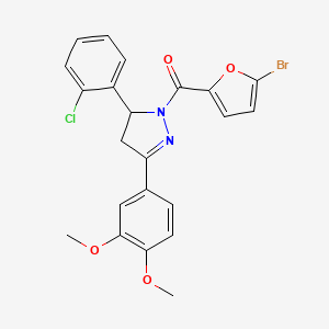 1-(5-bromofuran-2-carbonyl)-5-(2-chlorophenyl)-3-(3,4-dimethoxyphenyl)-4,5-dihydro-1H-pyrazole