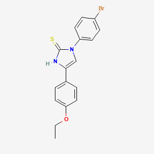 molecular formula C17H15BrN2OS B2813080 1-(4-bromophenyl)-4-(4-ethoxyphenyl)-2,3-dihydro-1H-imidazole-2-thione CAS No. 688791-32-4
