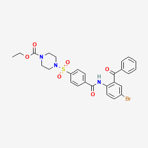 molecular formula C27H26BrN3O6S B2813082 ethyl 4-{4-[(2-benzoyl-4-bromophenyl)carbamoyl]benzenesulfonyl}piperazine-1-carboxylate CAS No. 399001-17-3