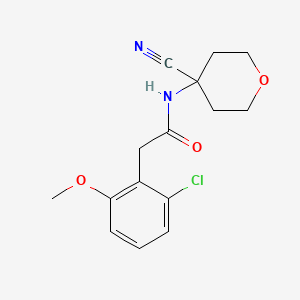 molecular formula C15H17ClN2O3 B2813094 2-(2-Chloro-6-methoxyphenyl)-N-(4-cyanooxan-4-YL)acetamide CAS No. 1645514-86-8