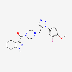 3-[(4-{[1-(3-fluoro-4-methoxyphenyl)-1H-1,2,3-triazol-5-yl]methyl}piperazin-1-yl)carbonyl]-4,5,6,7-tetrahydro-1H-indazole