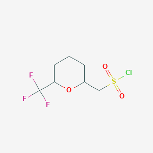 molecular formula C7H10ClF3O3S B2813096 [6-(Trifluoromethyl)oxan-2-yl]methanesulfonyl chloride CAS No. 2137602-51-6