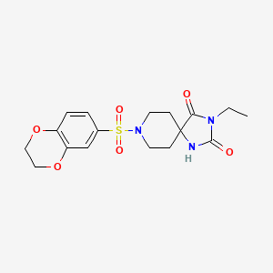 8-((2,3-Dihydrobenzo[b][1,4]dioxin-6-yl)sulfonyl)-3-ethyl-1,3,8-triazaspiro[4.5]decane-2,4-dione