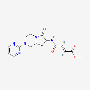 Methyl (E)-4-oxo-4-[(6-oxo-2-pyrimidin-2-yl-1,3,4,7,8,8a-hexahydropyrrolo[1,2-a]pyrazin-7-yl)amino]but-2-enoate