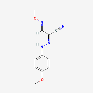 molecular formula C11H12N4O2 B2813106 3-(Methoxyimino)-2-[2-(4-methoxyphenyl)hydrazono]propanenitrile CAS No. 338959-84-5