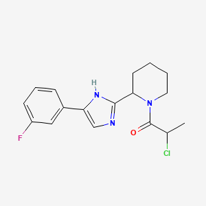 2-Chloro-1-[2-[5-(3-fluorophenyl)-1H-imidazol-2-yl]piperidin-1-yl]propan-1-one