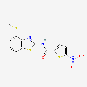 molecular formula C13H9N3O3S3 B2813109 N-(4-(methylthio)benzo[d]thiazol-2-yl)-5-nitrothiophene-2-carboxamide CAS No. 922702-43-0