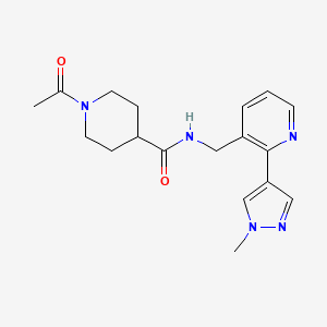 1-acetyl-N-((2-(1-methyl-1H-pyrazol-4-yl)pyridin-3-yl)methyl)piperidine-4-carboxamide