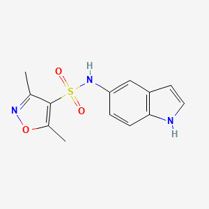 molecular formula C13H13N3O3S B2813114 N-(1H-indol-5-yl)-3,5-dimethyl-4-isoxazolesulfonamide CAS No. 710945-70-3
