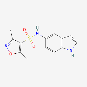 molecular formula C13H13N3O3S B2813114 N-(1H-indol-5-yl)-3,5-dimethyl-1,2-oxazole-4-sulfonamide CAS No. 710945-70-3