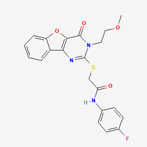 N-(4-fluorophenyl)-2-{[3-(2-methoxyethyl)-4-oxo-3,4-dihydro[1]benzofuro[3,2-d]pyrimidin-2-yl]thio}acetamide