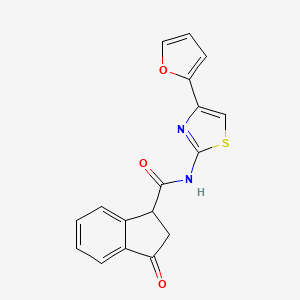 molecular formula C17H12N2O3S B2813118 N-(4-(furan-2-yl)thiazol-2-yl)-3-oxo-2,3-dihydro-1H-indene-1-carboxamide CAS No. 1207048-54-1
