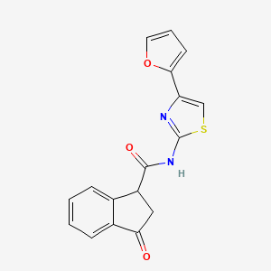 N-(4-(furan-2-yl)thiazol-2-yl)-3-oxo-2,3-dihydro-1H-indene-1-carboxamide