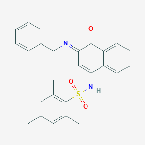 molecular formula C26H24N2O3S B281312 N-[(1Z)-3-(BENZYLAMINO)-4-OXO-1,4-DIHYDRONAPHTHALEN-1-YLIDENE]-2,4,6-TRIMETHYLBENZENE-1-SULFONAMIDE 