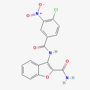 molecular formula C16H10ClN3O5 B2813127 3-(4-Chloro-3-nitrobenzamido)benzofuran-2-carboxamide CAS No. 898373-42-7