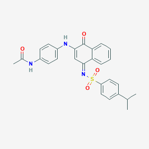 molecular formula C27H25N3O4S B281313 N-(4-{[(4Z)-1-OXO-4-{[4-(PROPAN-2-YL)BENZENESULFONYL]IMINO}-1,4-DIHYDRONAPHTHALEN-2-YL]AMINO}PHENYL)ACETAMIDE 