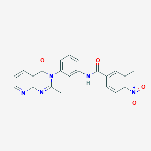 molecular formula C22H17N5O4 B2813134 3-methyl-N-[3-(2-methyl-4-oxopyrido[2,3-d]pyrimidin-3-yl)phenyl]-4-nitrobenzamide CAS No. 1002256-91-8