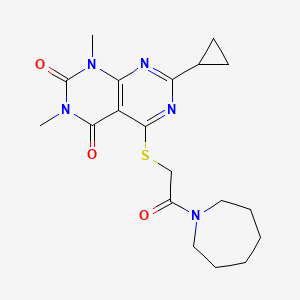 5-[2-(Azepan-1-yl)-2-oxoethyl]sulfanyl-7-cyclopropyl-1,3-dimethylpyrimido[4,5-d]pyrimidine-2,4-dione
