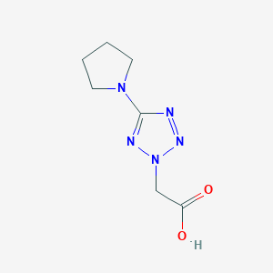 molecular formula C7H11N5O2 B2813144 5-(Pyrrolidin-1-yl)-2H-tetrazole-2-acetic acid CAS No. 374822-49-8