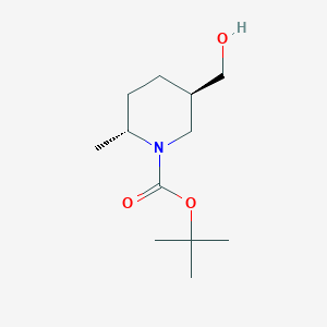 molecular formula C12H23NO3 B2813150 tert-Butyl (2R,5R)-5-(hydroxymethyl)-2-methylpiperidine-1-carboxylate CAS No. 1009376-93-5