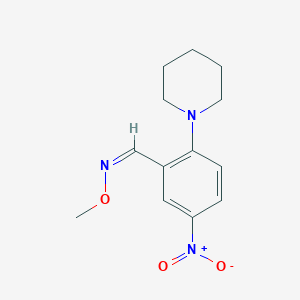 molecular formula C13H17N3O3 B2813151 (Z)-methoxy({[5-nitro-2-(piperidin-1-yl)phenyl]methylidene})amine CAS No. 383147-50-0