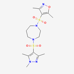 3,5-dimethyl-4-((4-((1,3,5-trimethyl-1H-pyrazol-4-yl)sulfonyl)-1,4-diazepan-1-yl)sulfonyl)isoxazole