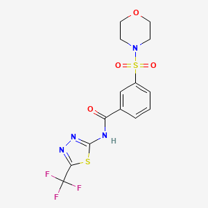3-(morpholinosulfonyl)-N-(5-(trifluoromethyl)-1,3,4-thiadiazol-2-yl)benzamide