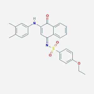 molecular formula C26H24N2O4S B281317 N-[(1Z)-3-[(3,4-DIMETHYLPHENYL)AMINO]-4-OXO-1,4-DIHYDRONAPHTHALEN-1-YLIDENE]-4-ETHOXYBENZENE-1-SULFONAMIDE 