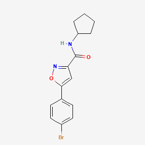 molecular formula C15H15BrN2O2 B2813176 5-(4-bromophenyl)-N-cyclopentylisoxazole-3-carboxamide CAS No. 903330-22-3
