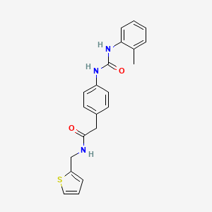 molecular formula C21H21N3O2S B2813182 N-(thiophen-2-ylmethyl)-2-(4-(3-(o-tolyl)ureido)phenyl)acetamide CAS No. 1210320-60-7