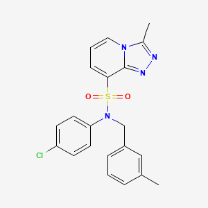 molecular formula C21H19ClN4O2S B2813183 N-(4-chlorophenyl)-3-methyl-N-[(3-methylphenyl)methyl]-[1,2,4]triazolo[4,3-a]pyridine-8-sulfonamide CAS No. 1251672-29-3