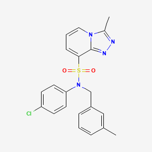 molecular formula C21H19ClN4O2S B2813183 N-(4-chlorophenyl)-3-methyl-N-(3-methylbenzyl)[1,2,4]triazolo[4,3-a]pyridine-8-sulfonamide CAS No. 1251672-29-3
