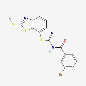 molecular formula C16H10BrN3OS3 B2813198 3-溴-N-(2-甲基硫代-[1,3]噻唑并[4,5-g][1,3]苯并噻唑-7-基)苯甲酰胺 CAS No. 477503-33-6