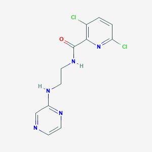molecular formula C12H11Cl2N5O B2813200 3,6-dichloro-N-{2-[(pyrazin-2-yl)amino]ethyl}pyridine-2-carboxamide CAS No. 1223650-03-0