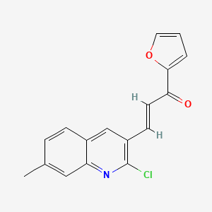molecular formula C17H12ClNO2 B2813201 (E)-3-(2-chloro-7-methylquinolin-3-yl)-1-(furan-2-yl)prop-2-en-1-one CAS No. 797797-63-8