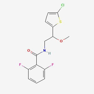 molecular formula C14H12ClF2NO2S B2813202 N-[2-(5-chlorothiophen-2-yl)-2-methoxyethyl]-2,6-difluorobenzamide CAS No. 2034528-83-9