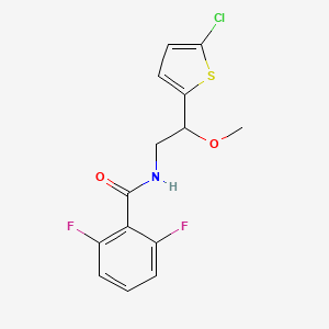 molecular formula C14H12ClF2NO2S B2813202 N-(2-(5-氯噻吩-2-基)-2-甲氧基乙基)-2,6-二氟苯甲酰胺 CAS No. 2034528-83-9