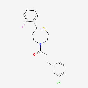 3-(3-Chlorophenyl)-1-(7-(2-fluorophenyl)-1,4-thiazepan-4-yl)propan-1-one
