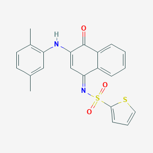 molecular formula C22H18N2O3S2 B281321 N-[(1Z)-3-[(2,5-DIMETHYLPHENYL)AMINO]-4-OXO-1,4-DIHYDRONAPHTHALEN-1-YLIDENE]THIOPHENE-2-SULFONAMIDE 
