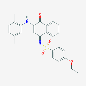 molecular formula C26H24N2O4S B281322 N-[(1Z)-3-[(2,5-DIMETHYLPHENYL)AMINO]-4-OXO-1,4-DIHYDRONAPHTHALEN-1-YLIDENE]-4-ETHOXYBENZENE-1-SULFONAMIDE 