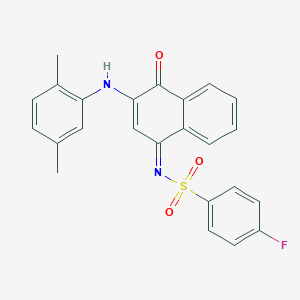 molecular formula C24H19FN2O3S B281323 N-[(1Z)-3-[(2,5-DIMETHYLPHENYL)AMINO]-4-OXO-1,4-DIHYDRONAPHTHALEN-1-YLIDENE]-4-FLUOROBENZENE-1-SULFONAMIDE 