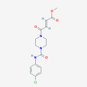 molecular formula C16H18ClN3O4 B2813237 Methyl (E)-4-[4-[(4-chlorophenyl)carbamoyl]piperazin-1-yl]-4-oxobut-2-enoate CAS No. 2411324-60-0