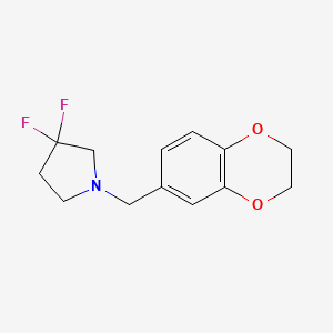 molecular formula C13H15F2NO2 B2813239 1-((2,3-Dihydrobenzo[b][1,4]dioxin-6-yl)methyl)-3,3-difluoropyrrolidine CAS No. 2034604-21-0