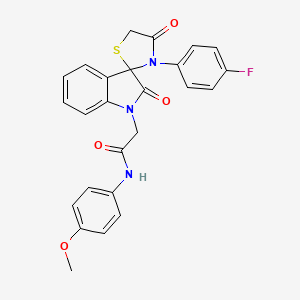 molecular formula C25H20FN3O4S B2813244 2-[3'-(4-fluorophenyl)-2,4'-dioxo-1,2-dihydrospiro[indole-3,2'-[1,3]thiazolidine]-1-yl]-N-(4-methoxyphenyl)acetamide CAS No. 894553-35-6
