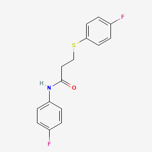 molecular formula C15H13F2NOS B2813248 N-(4-fluorophenyl)-3-((4-fluorophenyl)thio)propanamide CAS No. 896358-09-1