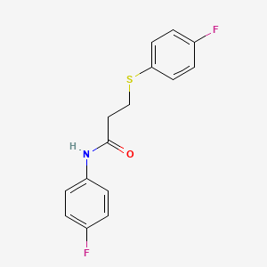 molecular formula C15H13F2NOS B2813248 N-(4-fluorophenyl)-3-(4-fluorophenyl)sulfanylpropanamide CAS No. 896358-09-1