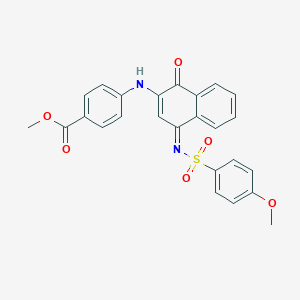 molecular formula C25H20N2O6S B281325 METHYL 4-{[(4Z)-4-[(4-METHOXYBENZENESULFONYL)IMINO]-1-OXO-1,4-DIHYDRONAPHTHALEN-2-YL]AMINO}BENZOATE 